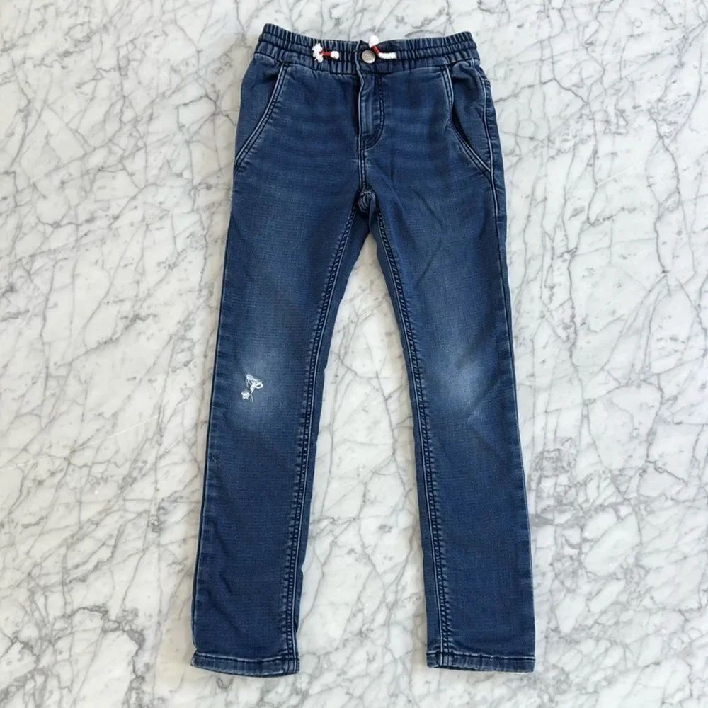Boden Pull On Jeans Distressed Knee Sz 7 Stretchy